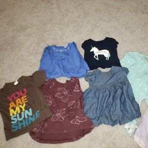 Baby Girl Size 6-9 Months Lot mixed brands Pre-Owned shirts , sleeps